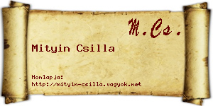 Mityin Csilla névjegykártya